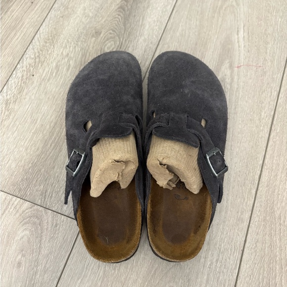 Birkenstock Boston Suede Soft Footbed Shoes Dark Gray Size 40 W9,5 - Picture 5 of 9
